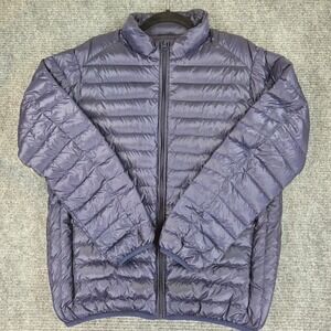 Puredown Mens Navy Blue Lightweight Packable Down Puffer Jacket XL Washable